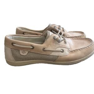 Sperry Top-Sider Women's Boat Shoes Palomino Beige Leather Size 9.5 Cushioning